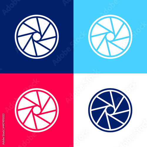 Aperture blue and red four color minimal icon set