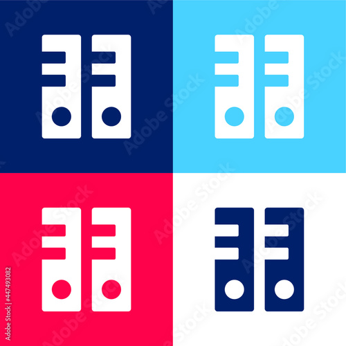 Archives blue and red four color minimal icon set