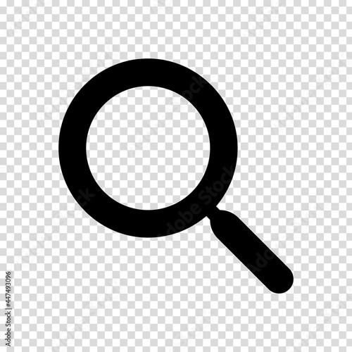 Magnifying Glass Icon. Flat Style Vector Icon of Magnifying Glass Isolated on Background. Search or Zoom Symbol.