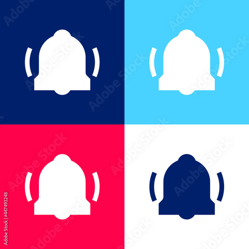 Alarm blue and red four color minimal icon set