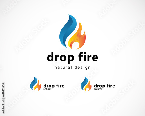 drop fire logo creative gradient modern design