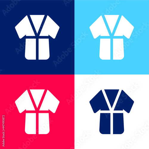 Bathrobe blue and red four color minimal icon set