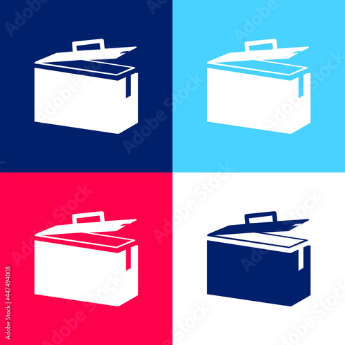 Ammo Tin blue and red four color minimal icon set