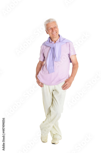 portrait of happy senior man posing