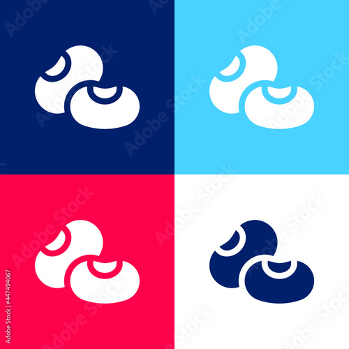 Bean blue and red four color minimal icon set