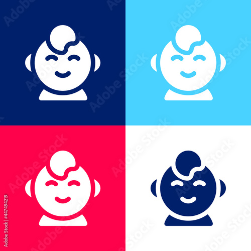 Baby Boy blue and red four color minimal icon set