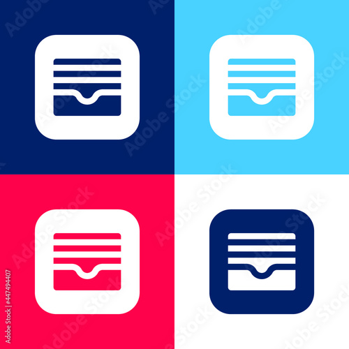 Apple blue and red four color minimal icon set
