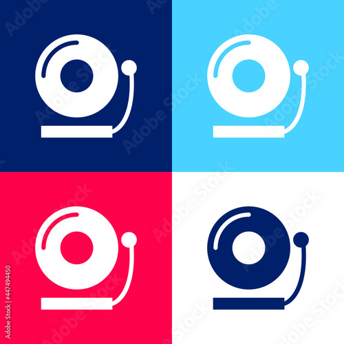 Bell blue and red four color minimal icon set