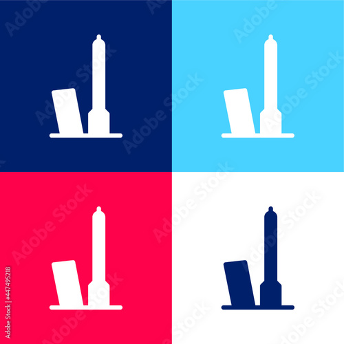 Bologna blue and red four color minimal icon set