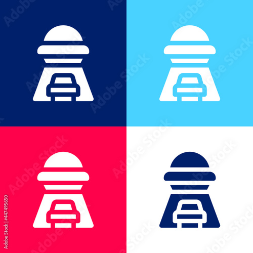 Abduction blue and red four color minimal icon set