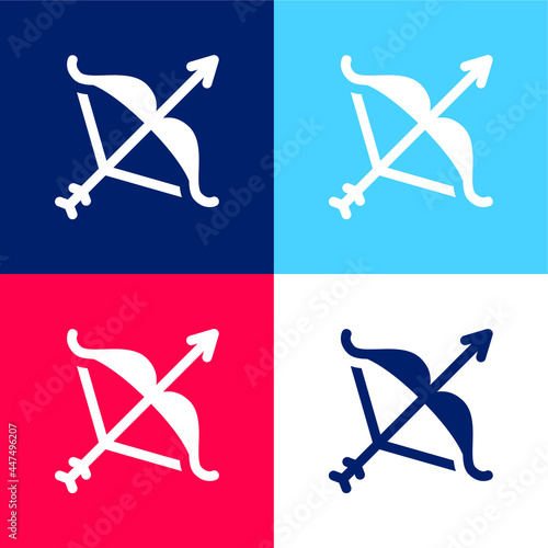 Artemis blue and red four color minimal icon set