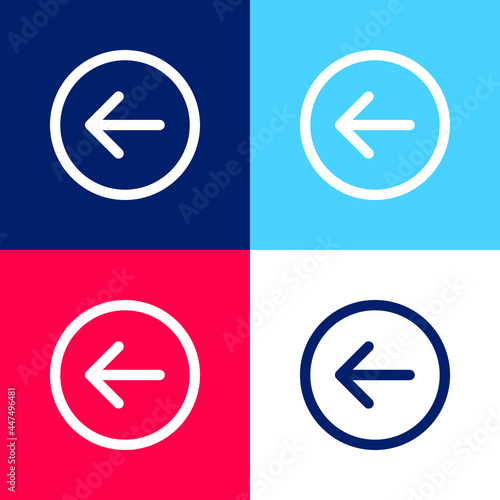 Back Button blue and red four color minimal icon set Free Download Back Button blue and red four color minimal icon set - GFXLoad