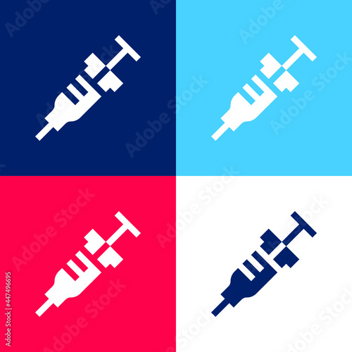 Anesthesia blue and red four color minimal icon set