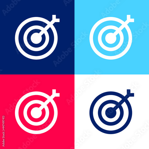 Archery blue and red four color minimal icon set