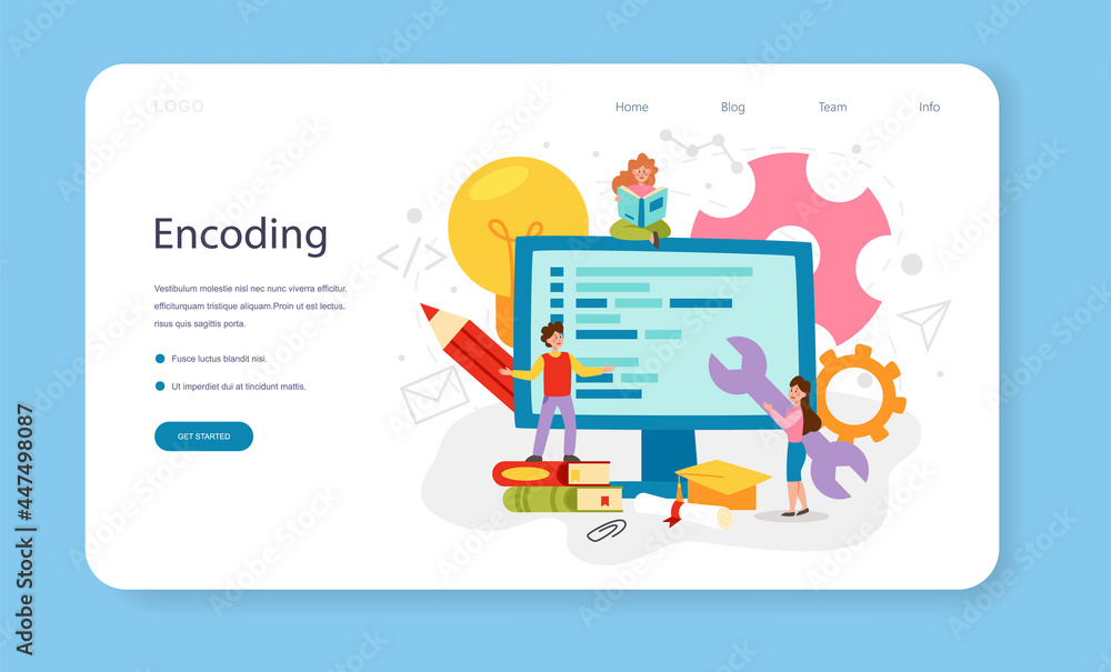 Programming web banner or landing page. IT education Programming web banner or landing page. IT education