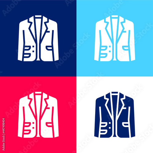 Blazer blue and red four color minimal icon set