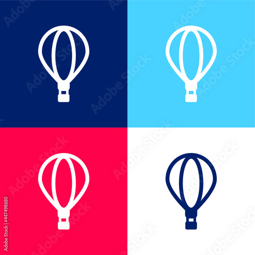 Big Air Balloon blue and red four color minimal icon set
