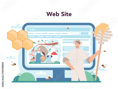 Hiver or beekeeper online service or platform. Professional farmer
