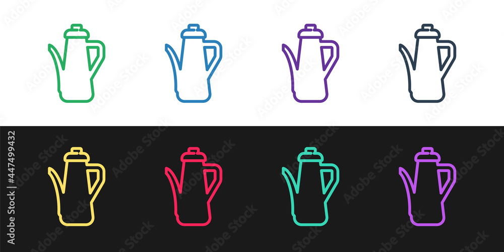 Set line Teapot icon isolated on black and white background. Vector Set line Teapot icon isolated on black and white background. Vector