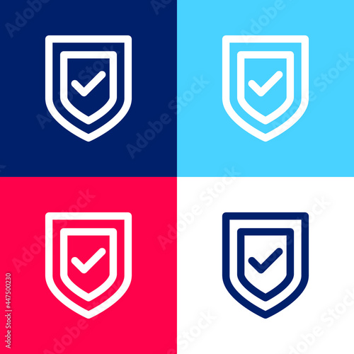 Free Download Anti Virus blue and red four color minimal icon set - GFXLoad