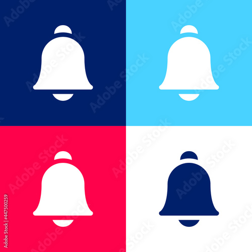 Bell blue and red four color minimal icon set