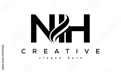 Letter NIH creative logo design vector	 photo