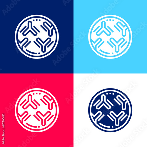 Antibodies blue and red four color minimal icon set