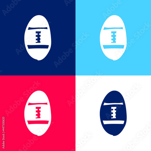 Ball Filled Hand Drawn Tool blue and red four color minimal icon set