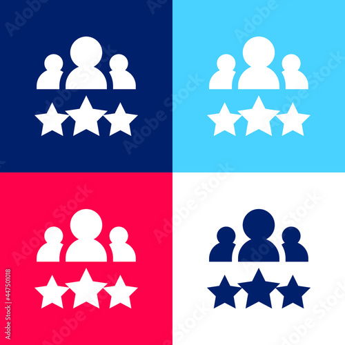Best Employee blue and red four color minimal icon set