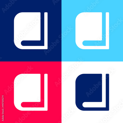 Book blue and red four color minimal icon set