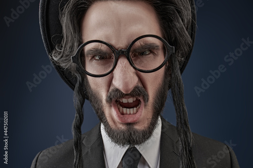 wrathful Jew in glasses photo