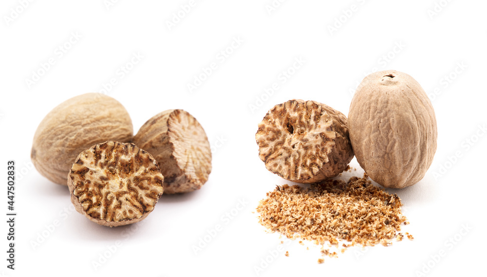 nutmeg isolated on white background nutmeg isolated on white background