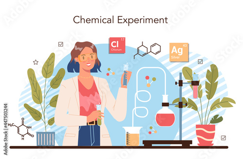 Chemistry studying concept. Chemistry lesson. Scientific experiment