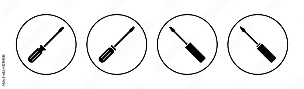 Screwdriver icon set. tools icon vector