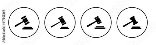 Gavel icon set. judge gavel icon vector. law icon vector. auction hammer