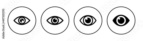 Eye icon set. Eye vector icon. Look and Vision icon.