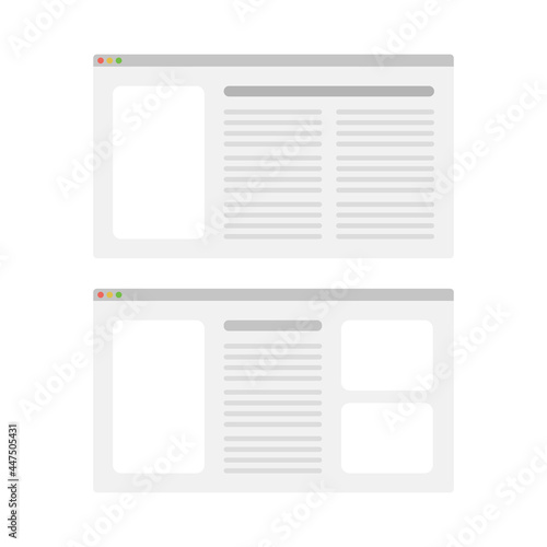UI and UX designer interface for websites. Digital wireframing process concept. Flat vector illustration isolated on white background. Light mode.