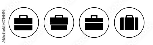 Briefcase icon set. suitcase icon. luggage symbol. photo