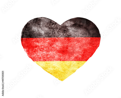 Heart with flag of Germany isolated on white