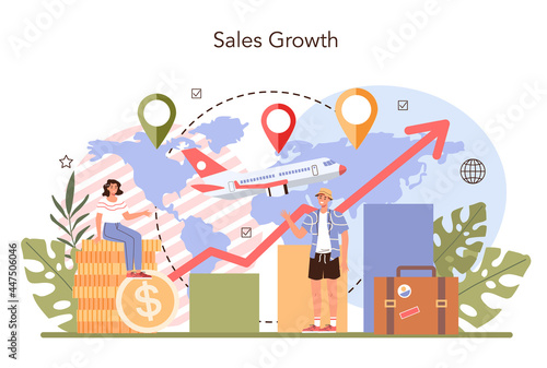 Travel agency marketing campaign. Travel company promotion,