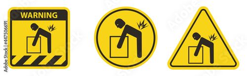 Lifting Hazard Symbol Sign Isolate On White Background