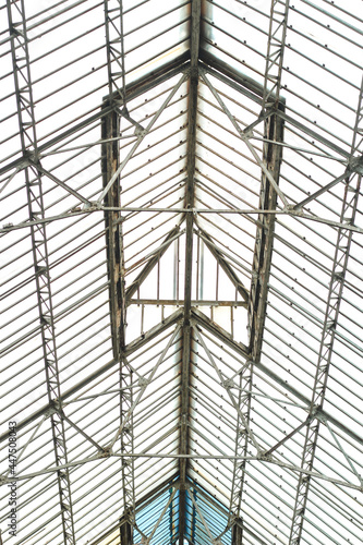 sun protection glass roof in the pavilion bottom view.