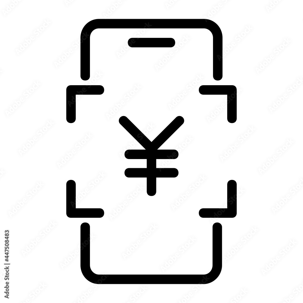 Fototapeta premium Japanese Yen Digital Money Payment Scan Icon