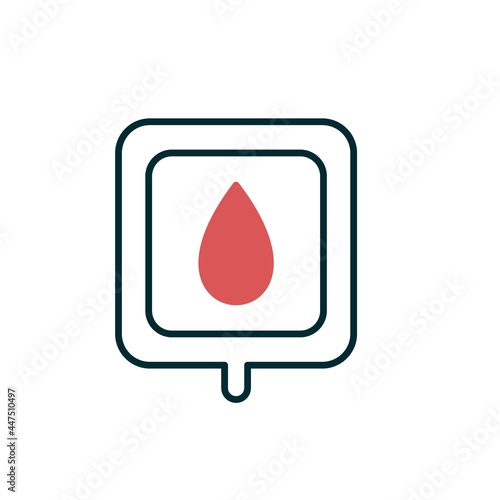 Blood Bag Linear Vector Icon Design