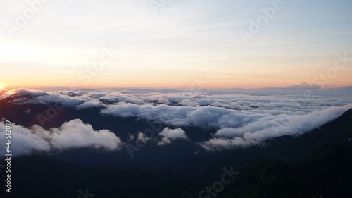 石鎚山 山頂からの夜明けからの日の出