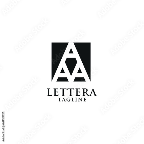 Three letter A icon. Square Logo Design. Vector Illustration.