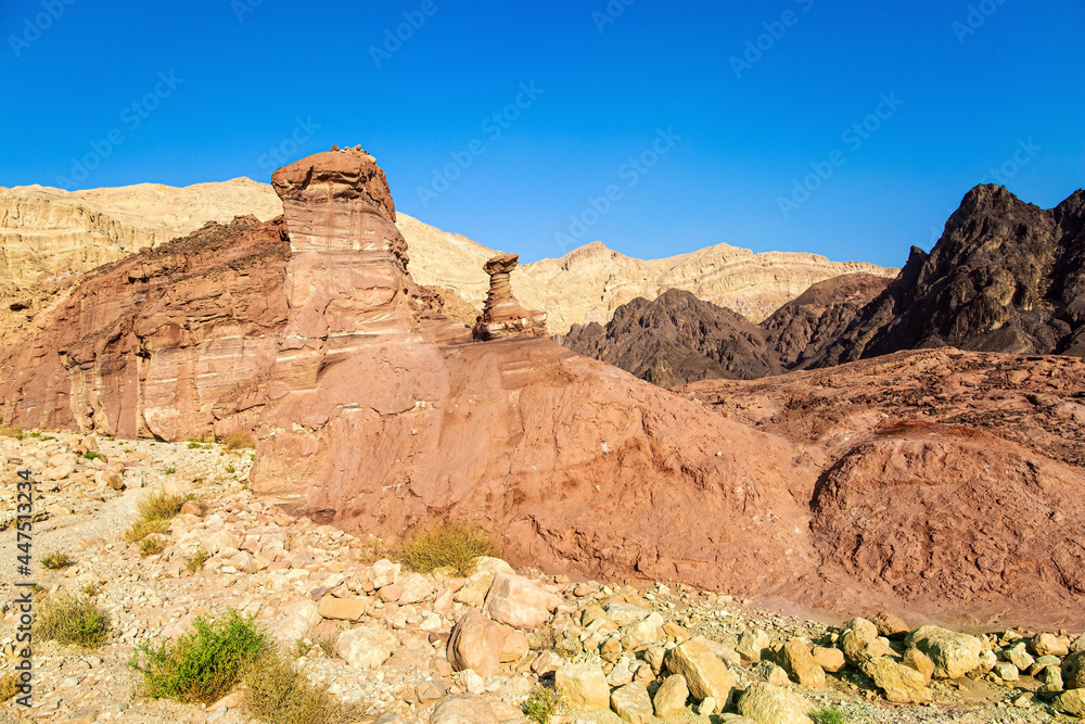 Fototapeta premium The volcanic rocks. Eilat Mountains.