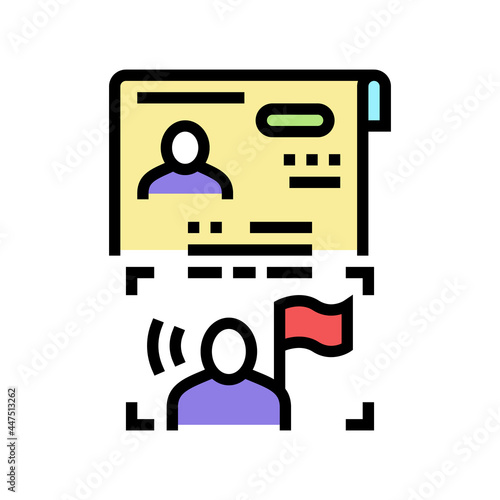 visa as political asylum color icon vector. visa as political asylum sign. isolated symbol illustration