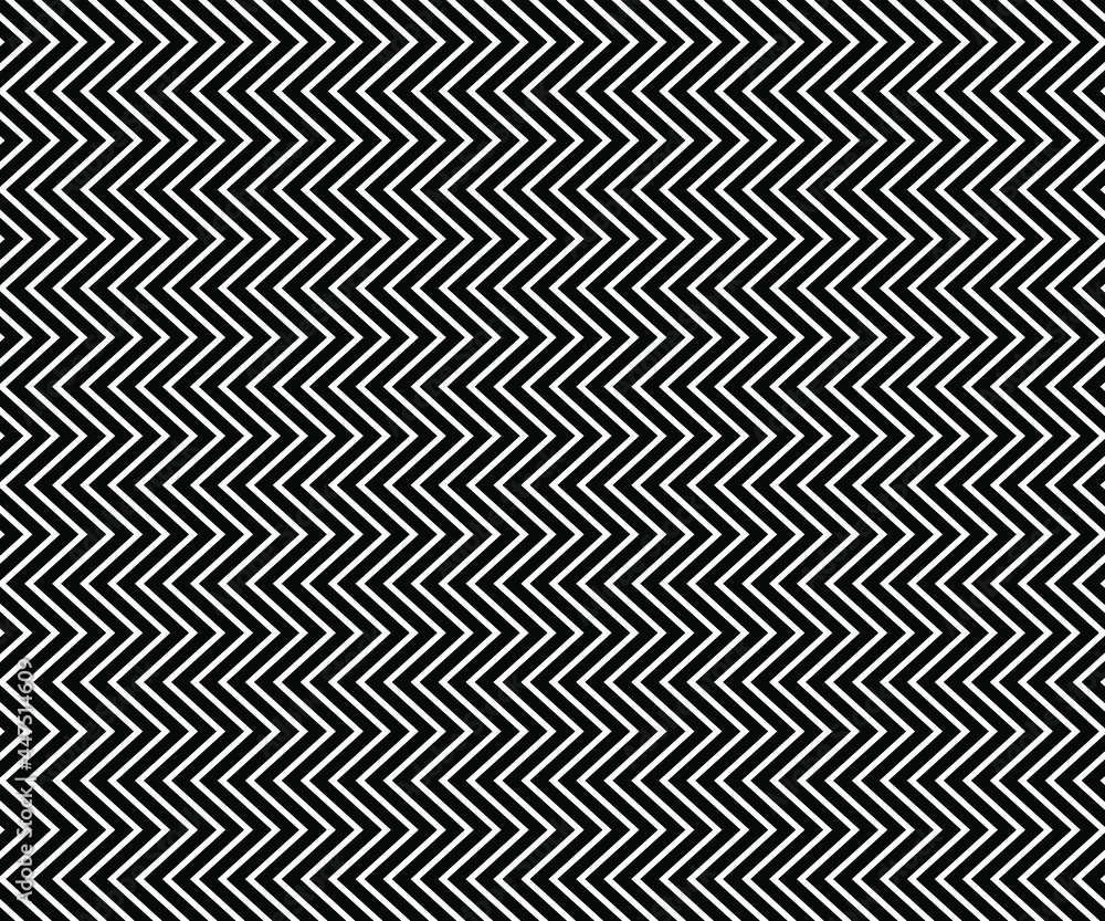 Wave, zigzag lines pattern. Black wavy line on white background. vector illustration