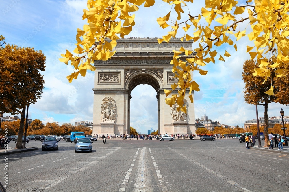 Paris - autumn leaves seasonal view.